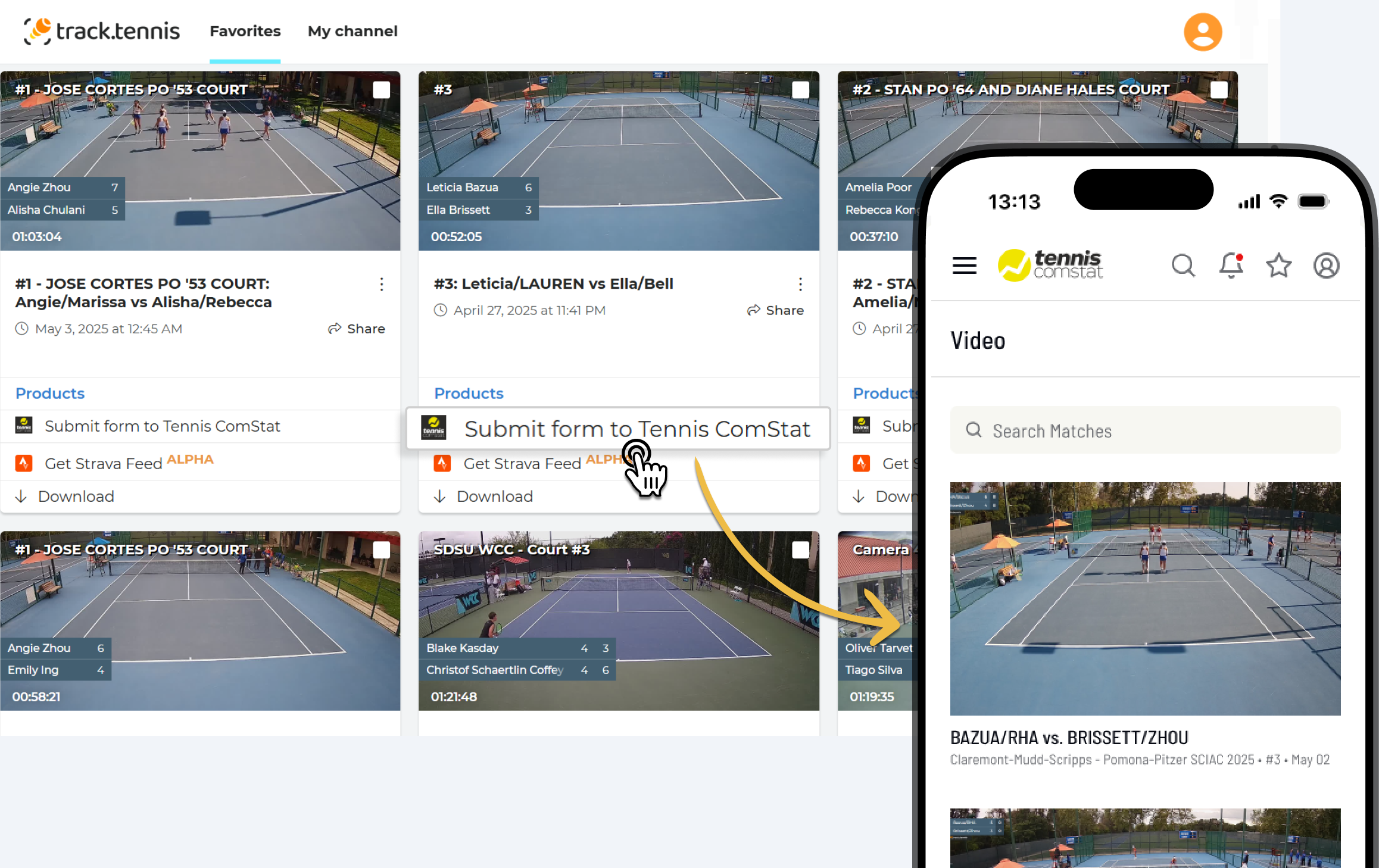 Tennis ComStat Platform - TrackTennis Integration